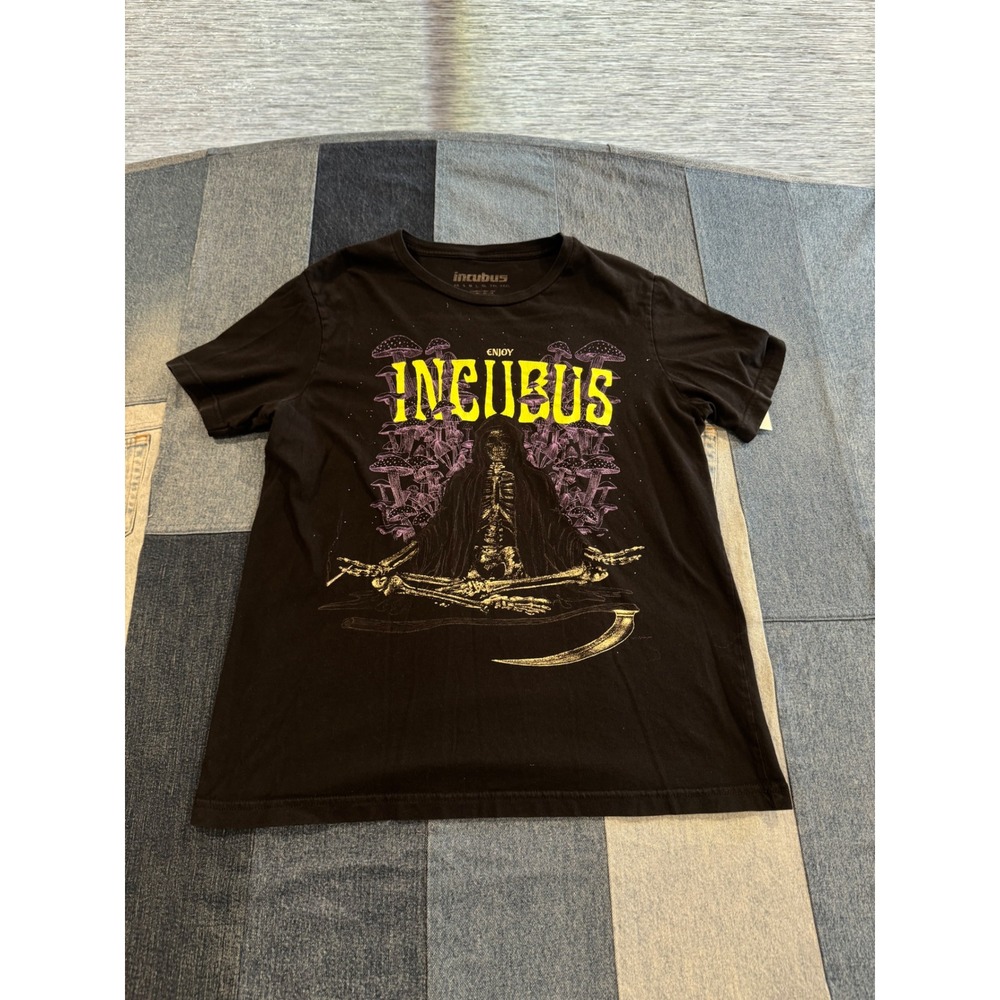 Incubus 2022 Summer Tour T-Shirt Large Black Mushroom Reaper Concert Tee